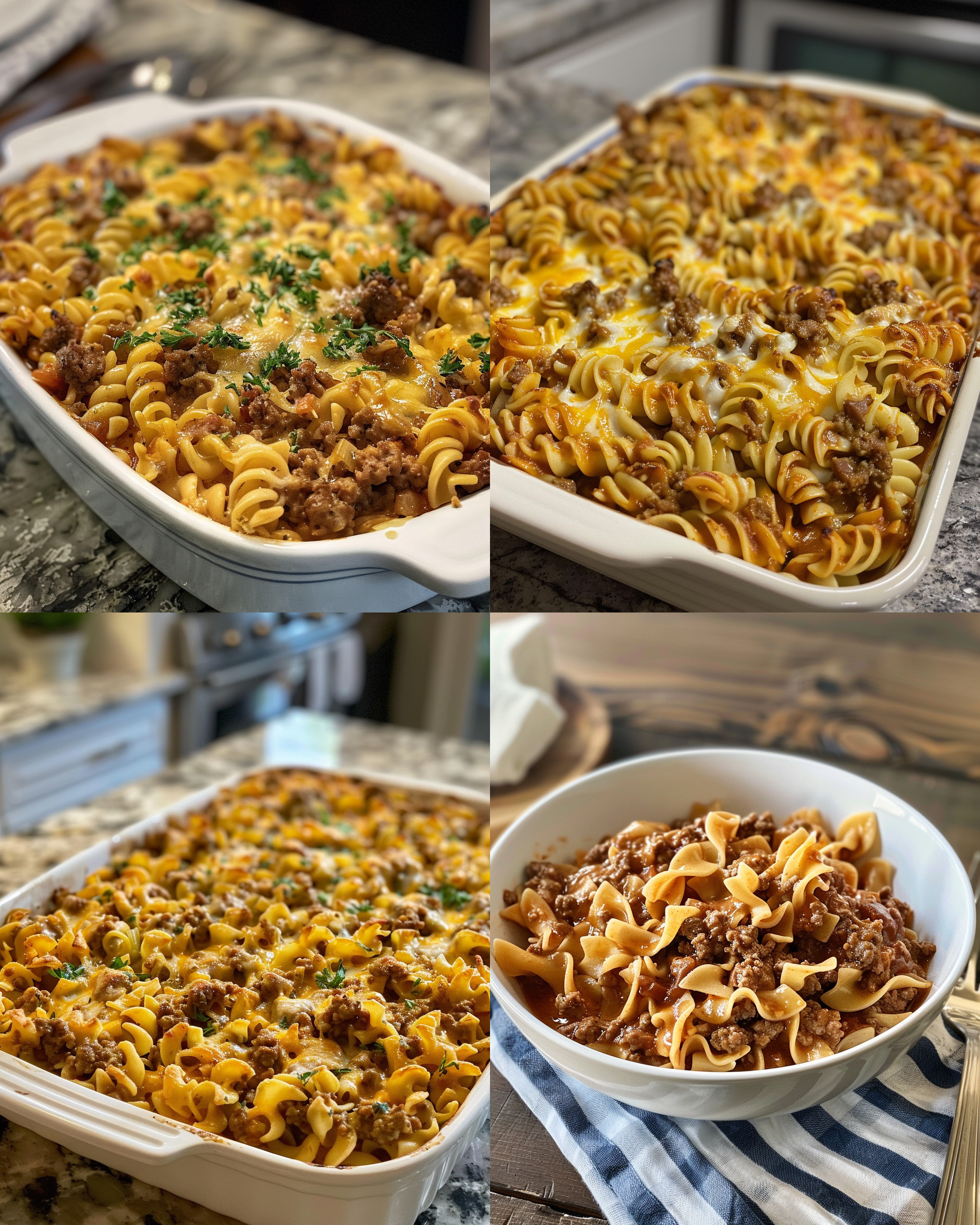 Amish country casserole with ground beef and noodles fresh from the pressure cooker