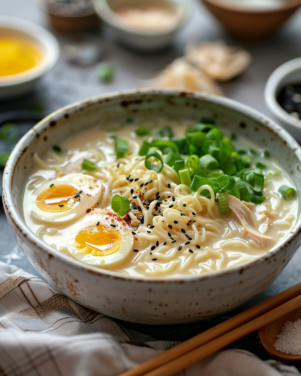 Close up of curry powder and spices mixed with chopped vegetables for ramen soup