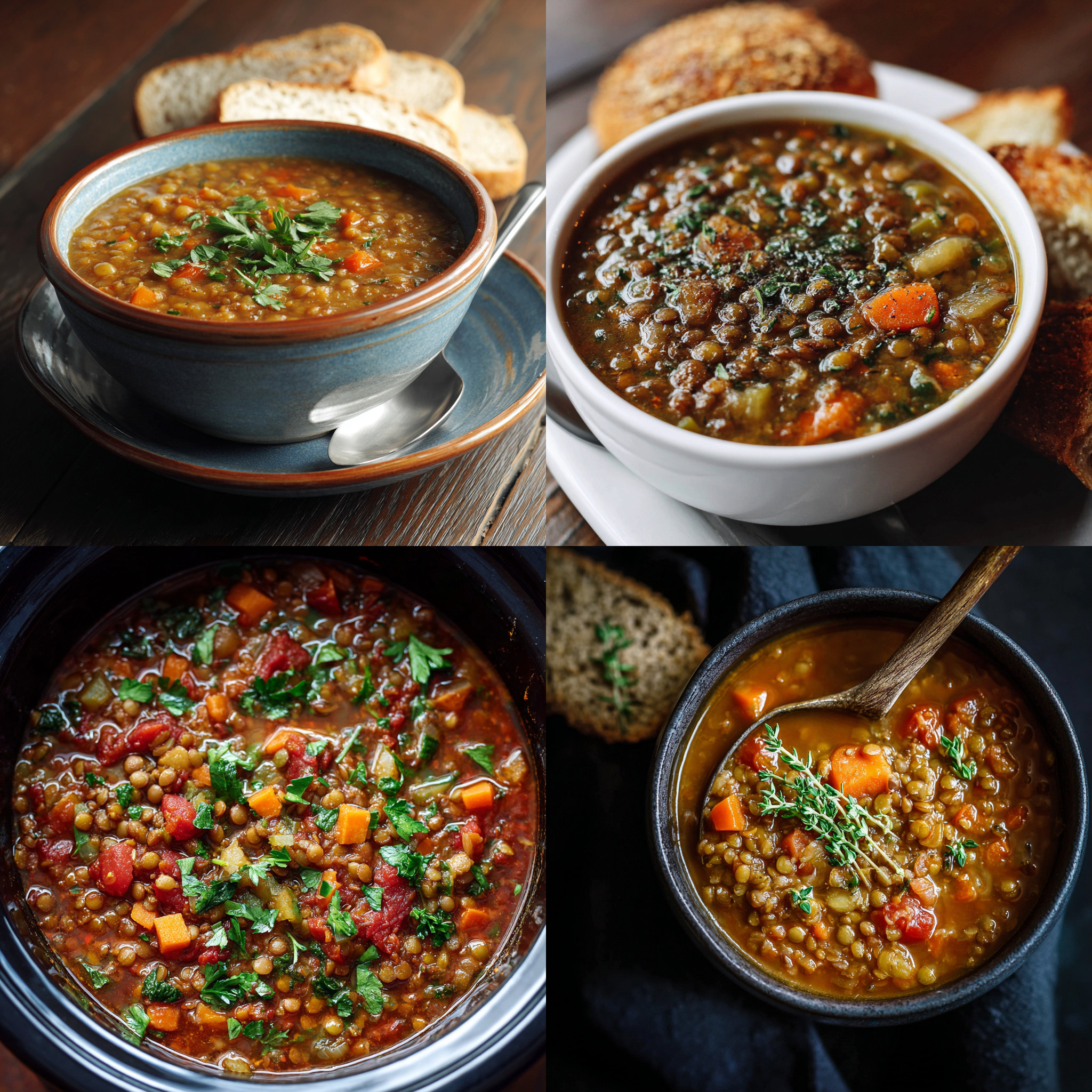 Warm comforting bowl of lentil soup to soothe cravings