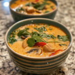 Crockpot Thai Coconut Chicken Soup taken with iphone 15 pro max --iw 2 --ar 4:5 --v 6.0 --raw