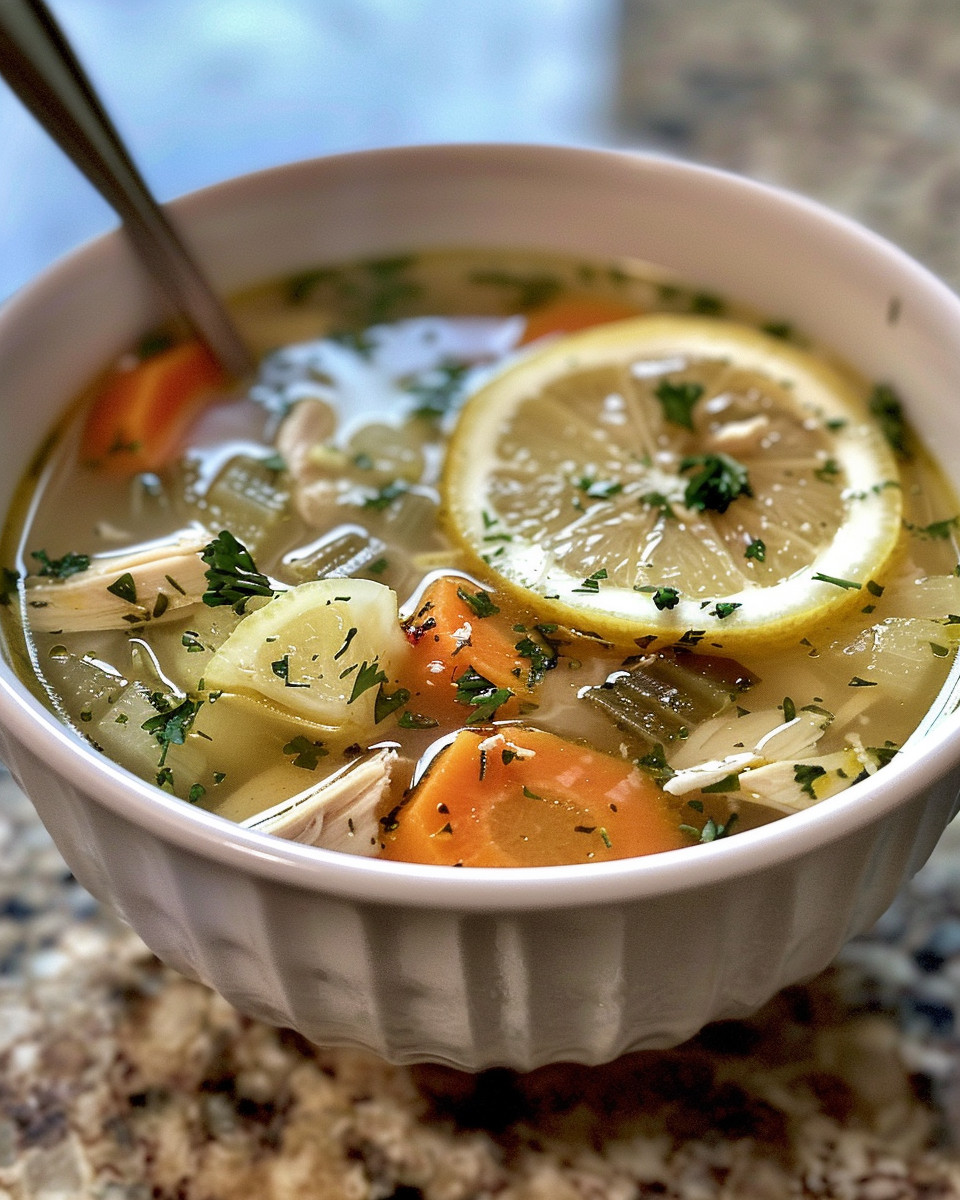 Pressure cooker with Greek lemon chicken soup starting to cook with steam and float valve visible