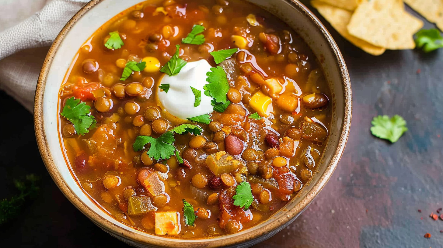 Hearty Crockpot Lentil Soup for Cozy Comfort served in a bowl