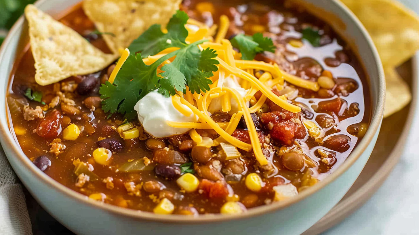 Finished Hearty Crockpot Lentil Soup  Youll Love ready to serve