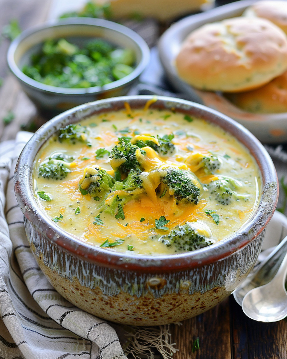 Ingredients preparing for slow cooker broccoli cheese soup