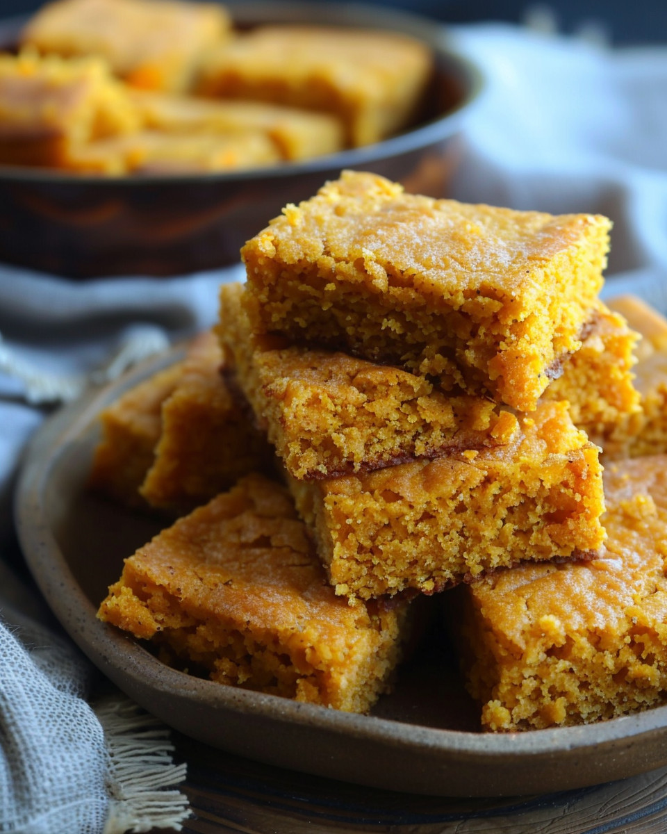 Close-up detail of sweet potato cornbread texture and ingredients