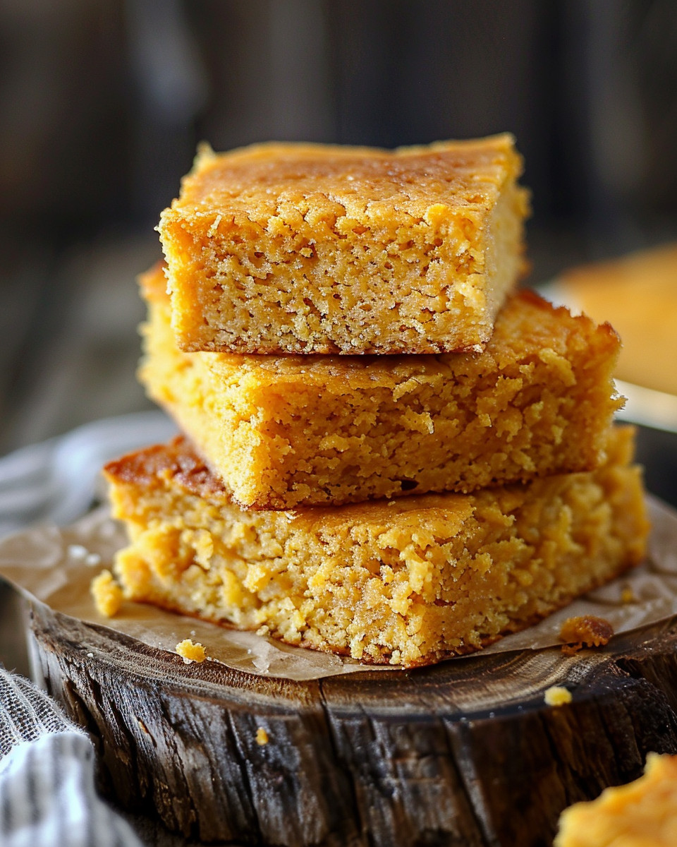 Serving plate with sliced sweet potato cornbread and jam